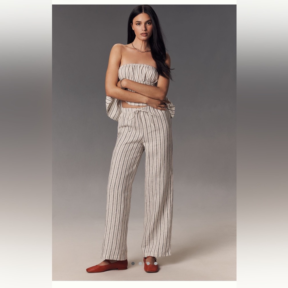 Reformation Olina Linen Pants Elsie Stripe XS - NWT
